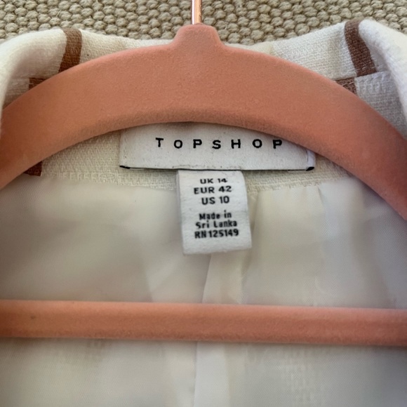 NWOT- Topshop- Belt Stripe Sleeveless Blazer- Size US 10 - Picture 10 of 10